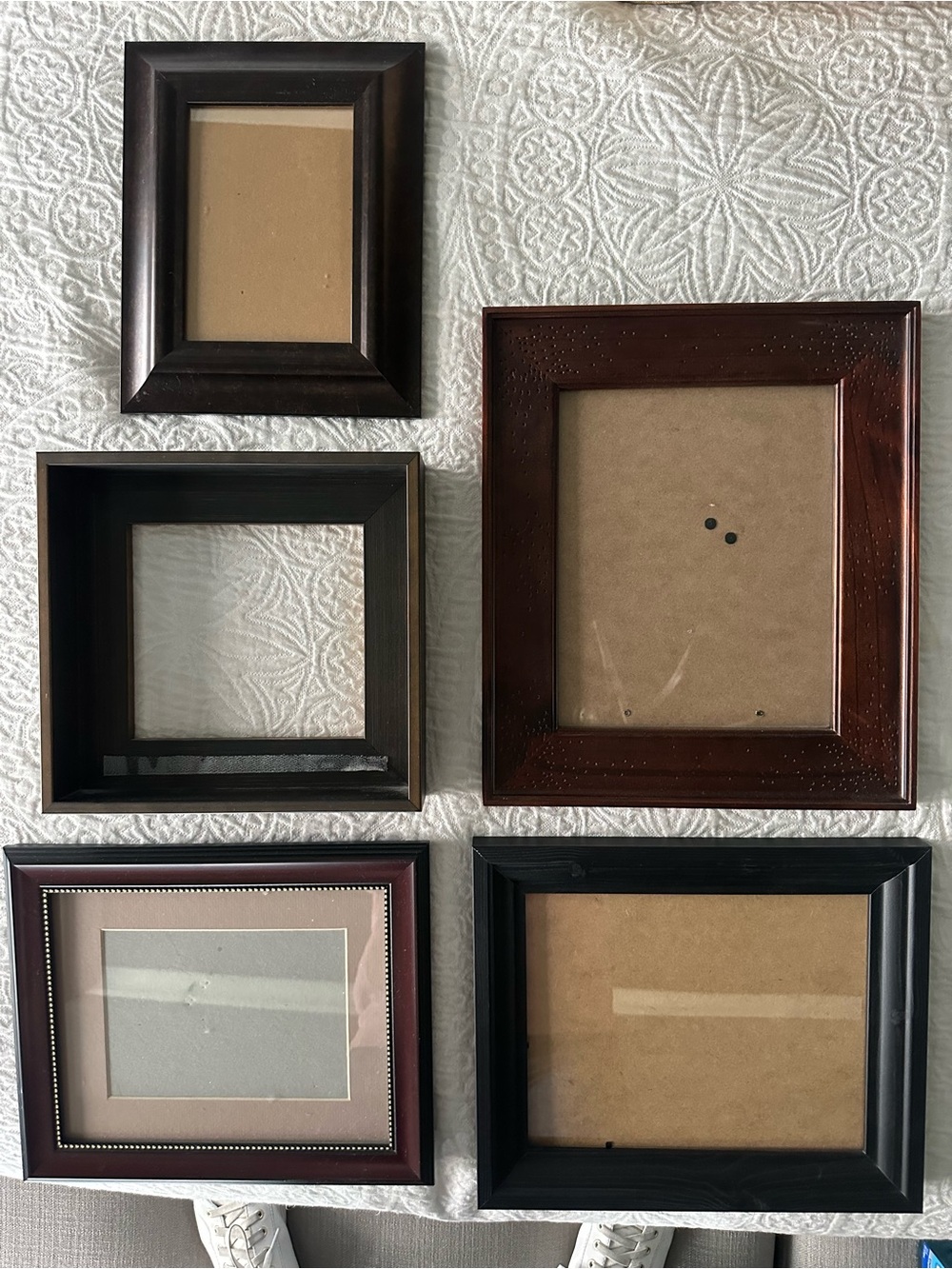Classic Mixed Wood Picture Frame Set in Brown and Black - Unbranded